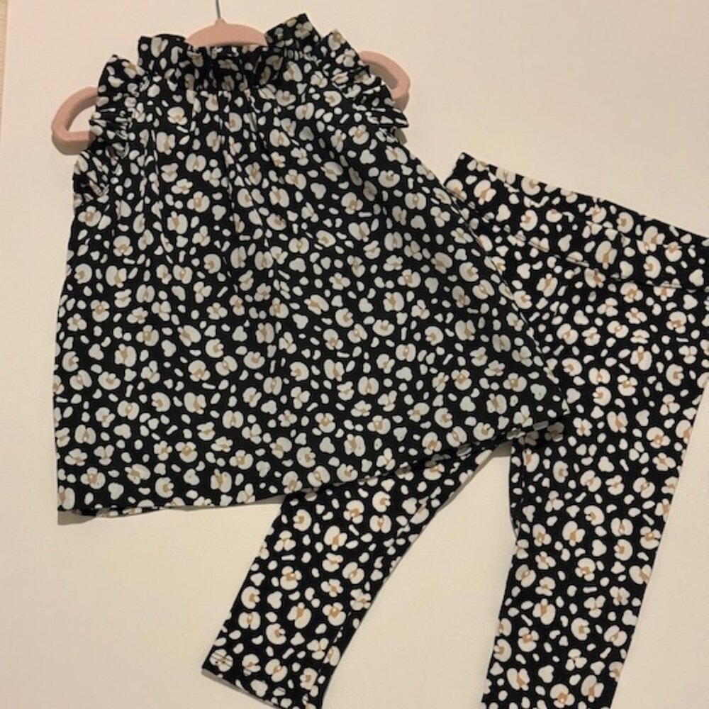 Janie & Jack Leopard Top & Ponte Pant Set | 2T